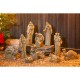 Nativity Set with Natural Finish and Metallic Accents