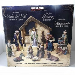 Kirkland Signature Nativity  12 Piece Set Hand Painted Christmas Creche 979597