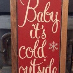 Pottery Barn Baby It's Cold Outside Sled Wall Art Holiday NWT Large