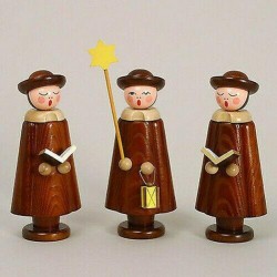 Curious Figures Braun H = 7/8in New Church Wood Christmas Seiffen Erzgebirge