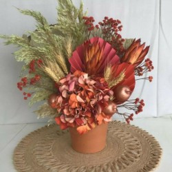 Fall Flower Arrangement, Thanksgiving Floral, Autumn Centerpiece, Dried Flowers