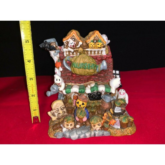 Lot of 10 Halloween House Lighted Porcelain Light Up Decor No box Spooky Hollow?