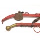 Matching Lot Red Wood Brass Sleigh Christmas Sled Harnesses Pair Decorative