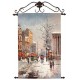 Holiday Traditions ~ Vintage Street Scene ~ Oil on Canvas Artisan Wall Hanging