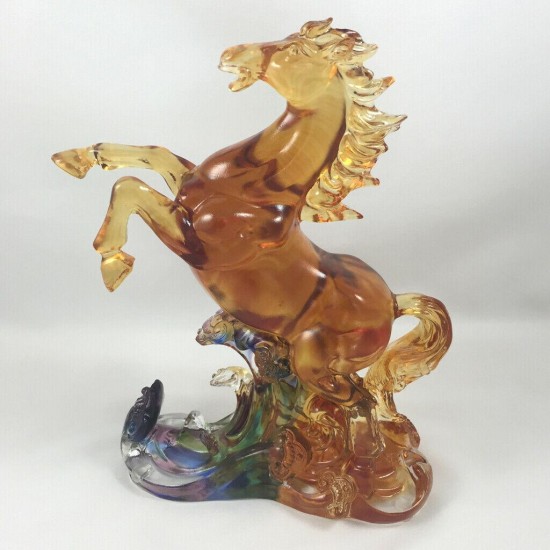 Amore Jewell Auspicious Ru-Yi Horse Fengshui Ornament gift Liuli Crystal Glass