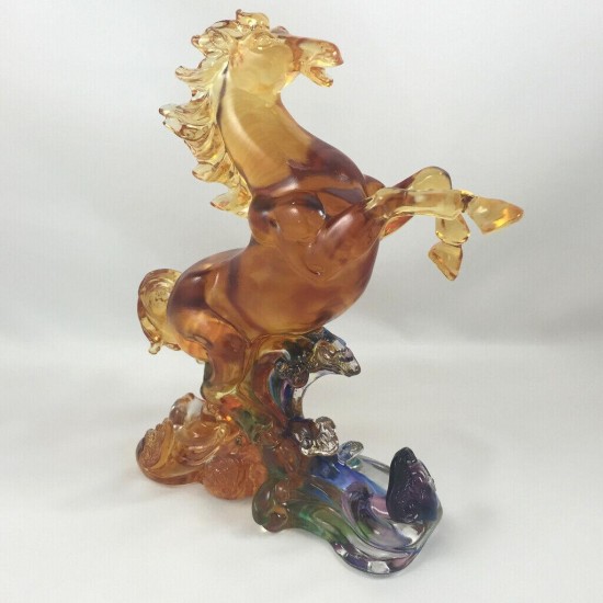 Amore Jewell Auspicious Ru-Yi Horse Fengshui Ornament gift Liuli Crystal Glass