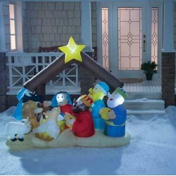 Lighted Inflatable Christmas Nativity Scene 6 ft. 6