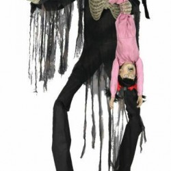 7 FT Animated Towering Boogey Man W Kid Outdoor Halloween Decoration Prop