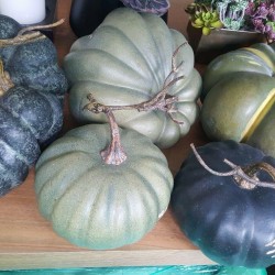 Park Hill Collection Faux Green Heirloom Pumpkins SET 5