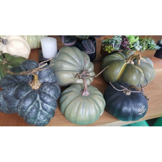 Park Hill Collection Faux Green Heirloom Pumpkins SET 5