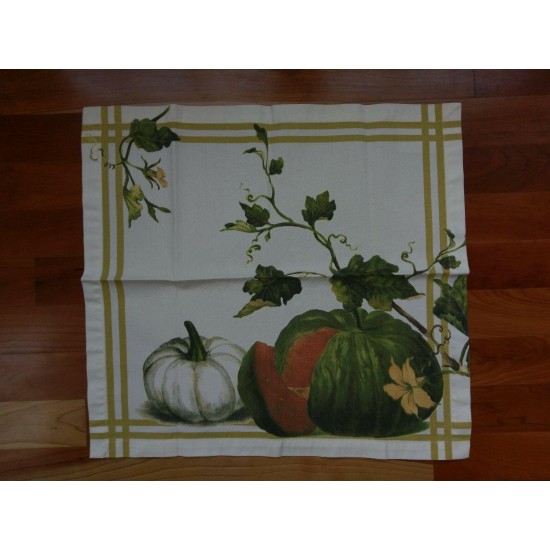 Williams Sonoma Botanical Pumpkin Napkins Fall Autumn Thanksgiving Linens Set 11