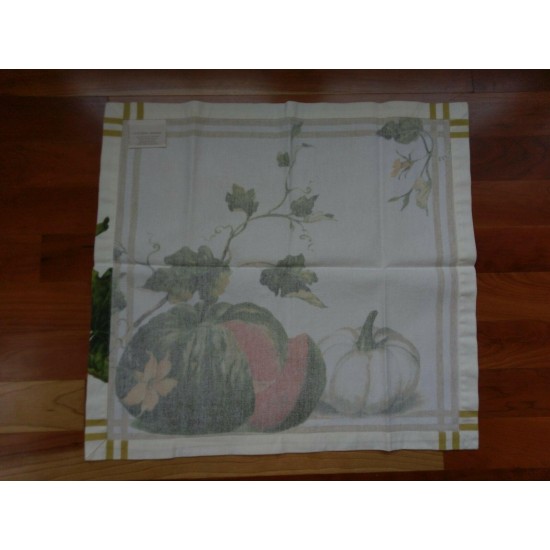 Williams Sonoma Botanical Pumpkin Napkins Fall Autumn Thanksgiving Linens Set 11