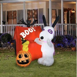 Halloween Airblown Inflatable Yard Decor Peanuts Snoopy House Scene Outdoor