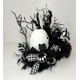 BLACK WHITE PUMPKINS SPIDERS HALLOWEEN DECORATION LARGE CENTERPIECE ARRANGEMENT