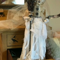 Pier 1 Halloween White Witch Figurine