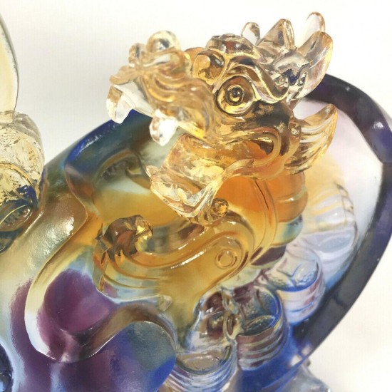 Amore Jewell Dragon Blessing & Good Luck Fengshui Ornament Liuli Crystal Glass