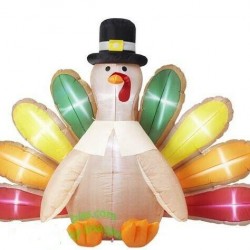 HALLOWEEN THANKSGIVING TURKEY COLORS INFLATABLE AIRBLOWN  6.5 FT