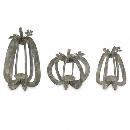 Burton & Burton Decor Pumpkin Candleholder Set