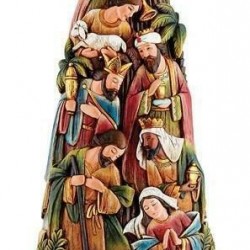 Stone Resin Nativity Christmas Tree Figurine GM18122