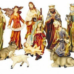 Large 60cm 11 Piece Hand Painted Resin Christmas Nativity Scene Indoor Outdoor