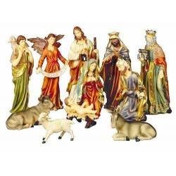 Large 60cm 11 Piece Hand Painted Resin Christmas Nativity Scene Indoor Outdoor