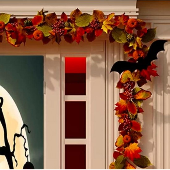 Scary Tree Door Mural Halloween Holiday Outdoor Decoration Porch Pumpkin Decor