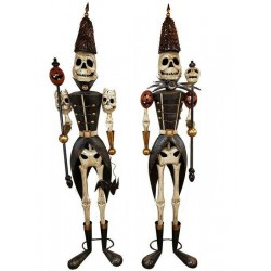 Life-Size Skeleton Soldiers Nutcracker Halloween Haunted House Decor Set of 2