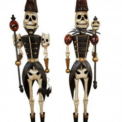 Life-Size Skeleton Soldiers Nutcracker Halloween Haunted House Decor Set of 2