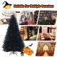 7.5Ft Hinged Artificial Halloween Christmas Tree Full Tree w/ Metal Stand Black