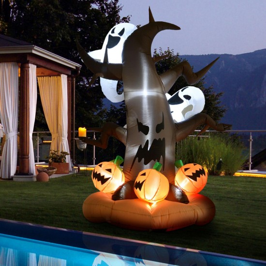 dead tree ghost pumpkins 8 ft halloween inflatable lighted outdoor decoration