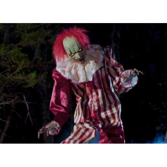 6.5 Ft Halloween Towering Creepy Carnival Clown Animatronic Haunted House Prop