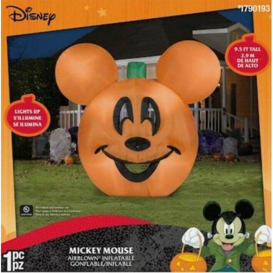 NEW Gemmy Halloween Disney 9.5-ft x 9.5-ft Lighted Mickey Mouse Inflatable