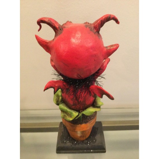 9”  Debra Schoch Original Potted Devil Halloween Piece 2012