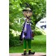 5ft Tall Metal Witch with Broom Stick Halloween Figurine Decoration