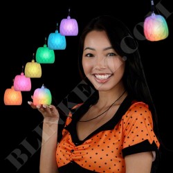 HALLOWEEN Pumpkin LED Color Changing Flashing Necklace - Bulk Buy!