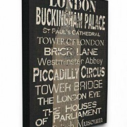 Stupell Industries London Landmark Typography XXL Stretched Canvas Wall Art 3...