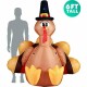 Holidayana 6ft Inflatable Turkey Pilgrim Hat Thanksgiving Decoration Built-in