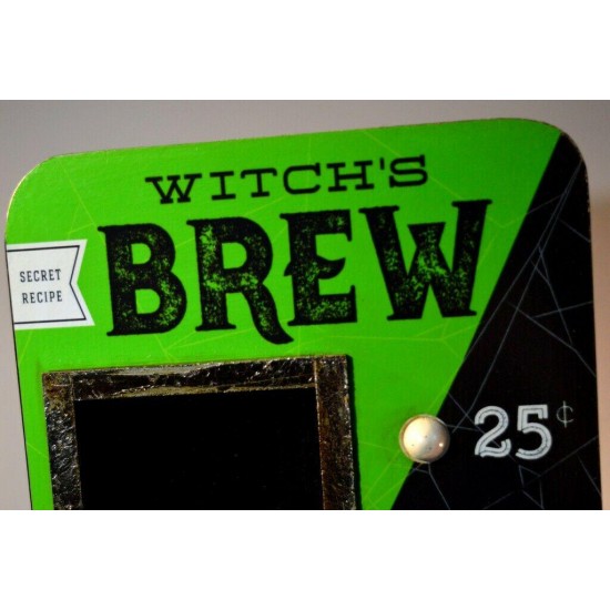 NEW HTF Witch's Brew Halloween Display Cabinet Green Decor Witches Brew