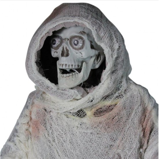 Death Skeleton Skull Standing Animated Halloween Prop Outdoor Lighted Decoration