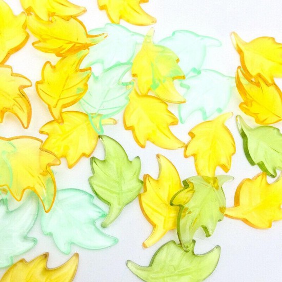 10X(300 Pieces Thanksgiving Leaves Table Scatter Mini Acrylic Leaves Acryli M4E0