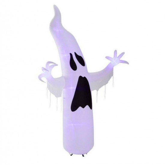 HALLOWEEN INFLATABLE DECOR 12 Ft White Ghoul Ghost LED Lights Lightshow