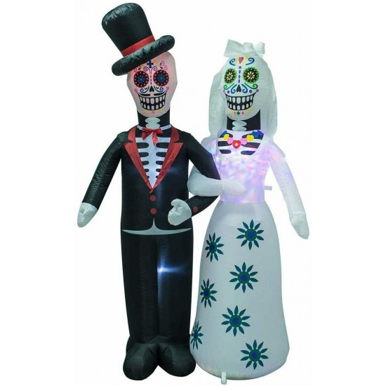 Day of The Dead Couple Halloween Inflatable LED Lights Decor Outdoor Holiday