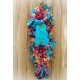 Fall Autumn Floral Door Swag Wreath Teal Color Pumpkin Home Decor Thanksgiving