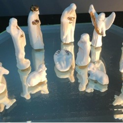 VINTAGE CERAMIC NATIVITY SCENE, HANDMADE 1 OF A KIND, FREE SAME DAY SHIPPING