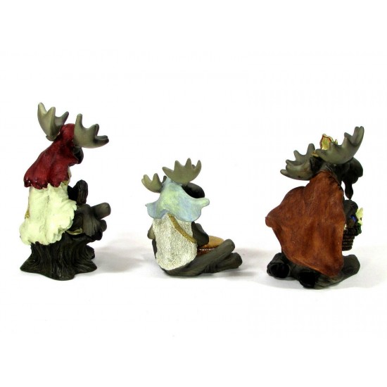 Big Sky Carvers MOOSETIVITY II Figurine Set 3Pc Nativity Shepherd Drummer King