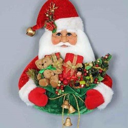 CHRISTMAS DECORATIONS - SANTA WITH TOY SACK WALL ART - FRONT DOOR DECORATION