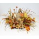 BURLAP WOOD PUMPKIN LRG CENTERPIECE FALL HARVEST THANKSGIVING FLORAL ARRANGEMENT