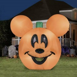 Disney 9.5 ft 2.9 M Halloween Mickey Mouse Lights Up Pumpkin Inflatable Gemmy