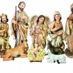 Nativity Set - 11 Pcs - Baby Jesus, Mary, Joseph, Shepherd, 3 Kings, Cow, Donkey