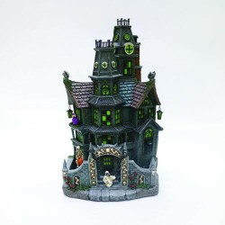 Haunted House Flickering Lighted Halloween Village Building 15